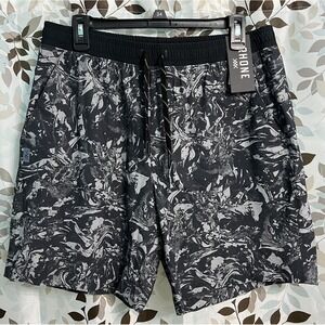 NEW Rhone Pursuit Shorts Mens Small Black Gray Camo 7'' Unlined Athletic Run L